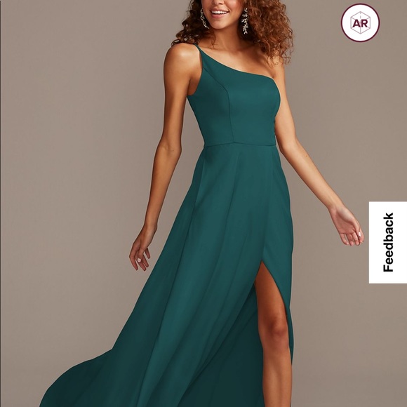 CREPE-BACK SATIN ONE-SHOULDER BRIDESMAID DRESS - Picture 1 of 4